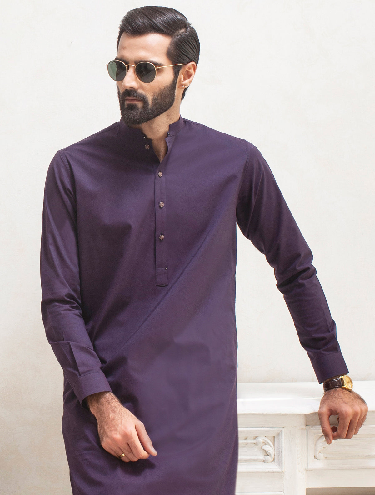 DEEP PURPLE TWO TONE FABRIC SHALWAR KAMEEZ