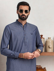 DENIM BLUE COLOR KURTA PAJAMA