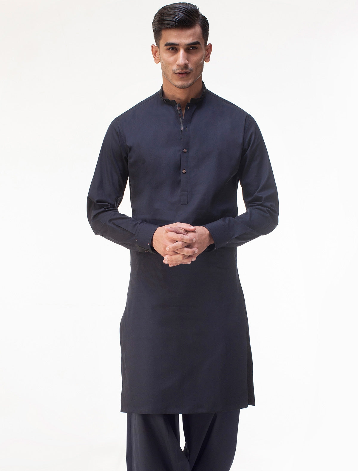 BLUE MANDARIN COLLAR KAMEEZ SHALWAR