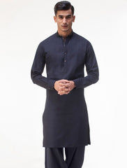 BLUE MANDARIN COLLAR KAMEEZ SHALWAR