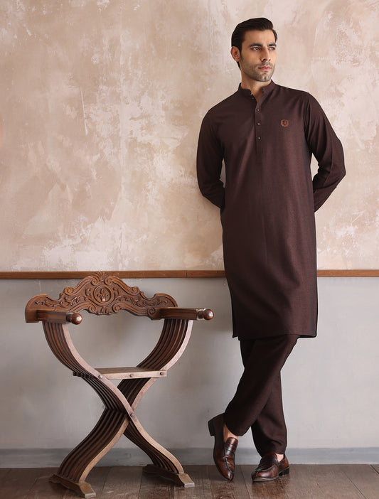 TWO TONE KURTA PAJAMA WITH MONOGRAM