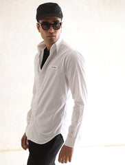 WHITE PREMIUM COTTON DESIGNER SHIRT