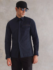 BLUE PREMIUM COTTON DESIGNER SHIRT