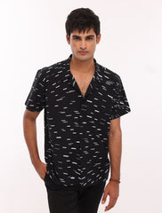 BLACK TEXTURED SHIRT