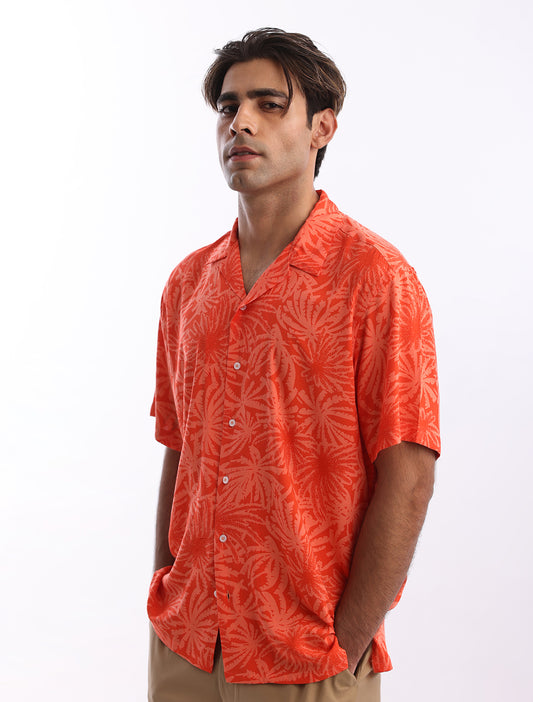 ORANGE PRINTED SHIRT