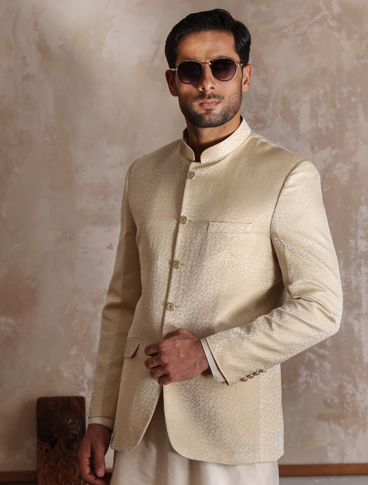 CLASSIC BEIGE JACQUARD PRINCE COAT