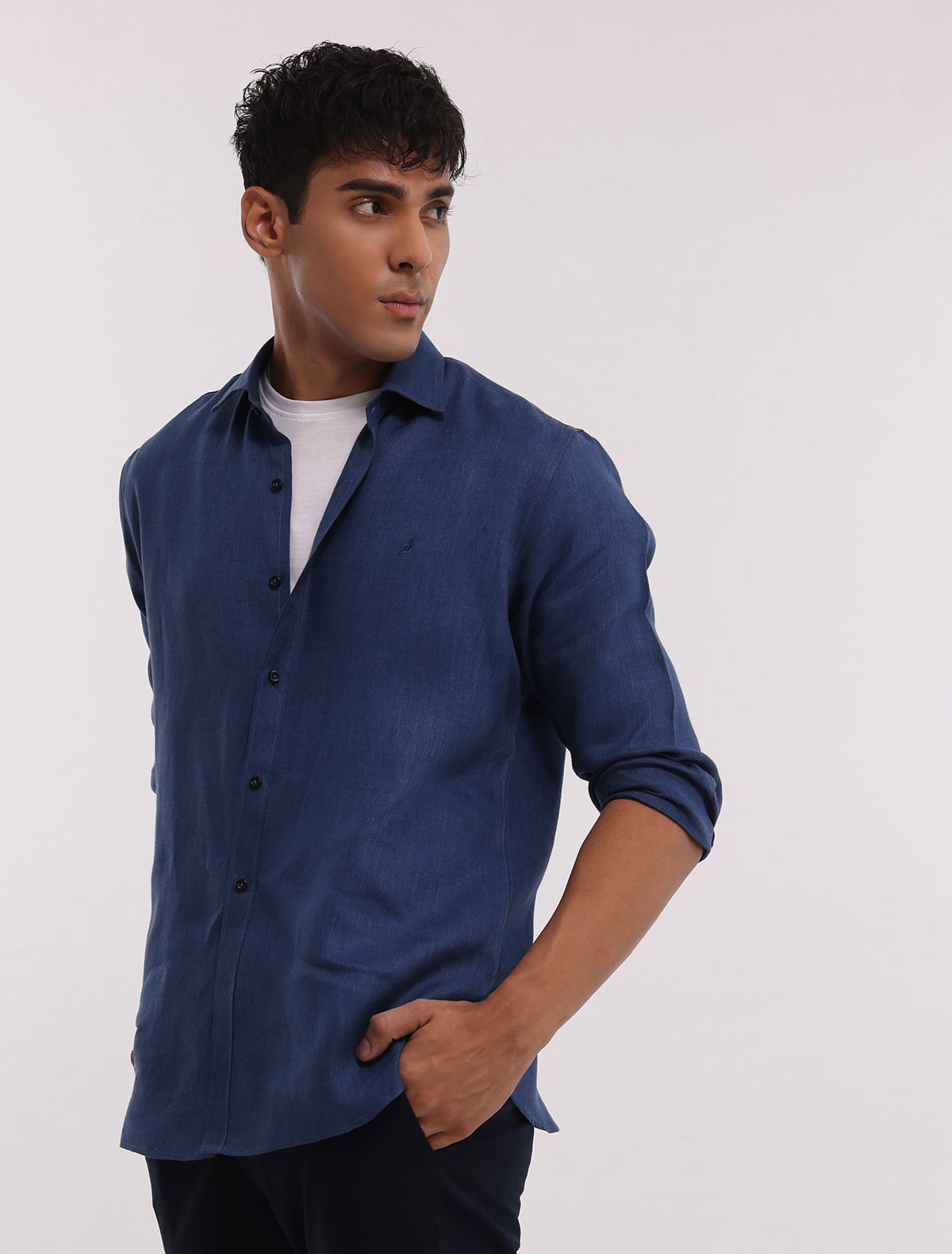 BLUE LINEN SHIRT