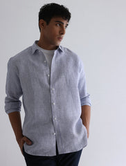 BLUE STRIPES LINEN SHIRT
