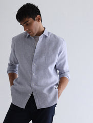 BLUE STRIPES LINEN SHIRT