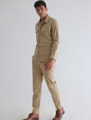 BEIGE COTTON OVERSHIRT