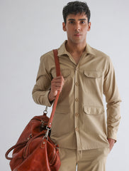 BEIGE COTTON OVERSHIRT