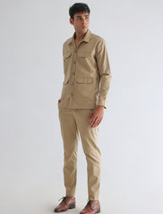 BEIGE COTTON OVERSHIRT