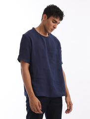 BLUE LINEN T-SHIRT