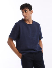 BLUE LINEN T-SHIRT