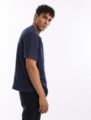 BLUE LINEN T-SHIRT