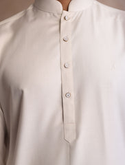 OFF-WHITE CLASSIC KAMEEZ SHALWAR WITH FRONT LOGO