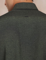 GREEN TEXTURED KAMEEZ SHALWAR WITH FRONT MONOGRAM