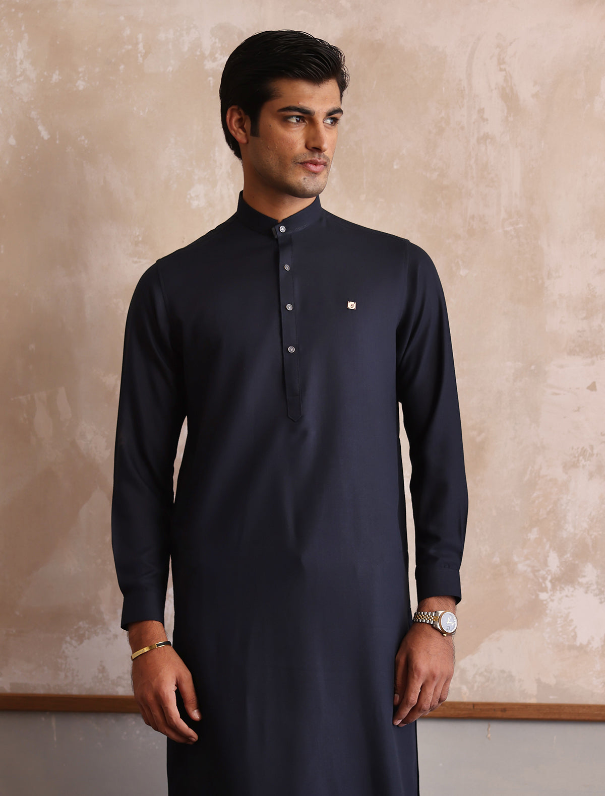 NAVY BLUE TWILL KAMEEZ SHALWAR