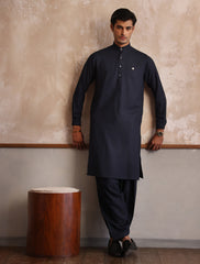 NAVY BLUE TWILL KAMEEZ SHALWAR