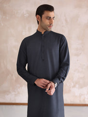BLUE TEXTURED KAMEEZ SHALWAR