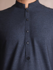 BLUE TEXTURED KAMEEZ SHALWAR