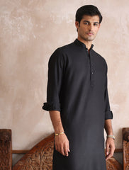 BLACK TWILL KAMEEZ SHALWAR