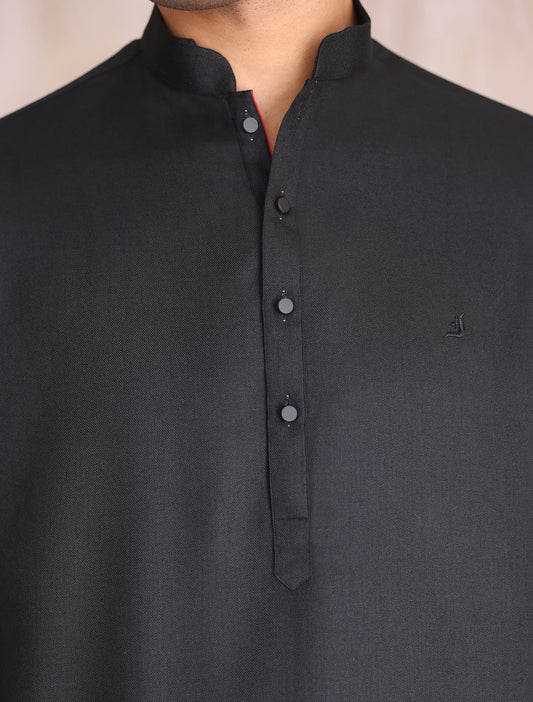 BLACK TWILL KAMEEZ SHALWAR