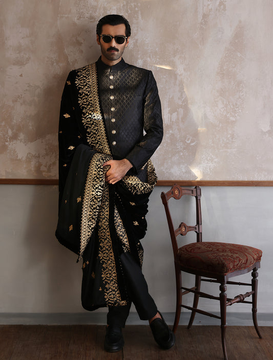 BLACK DIAMOND EMBROIDERED SHERWANI