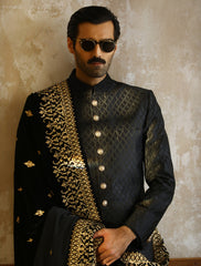 BLACK DIAMOND EMBROIDERED SHERWANI