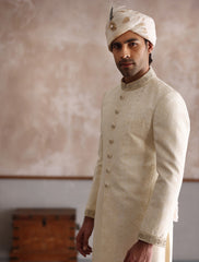 OFF-WHITE CLASSIC EMBROIDERED SHERWANI