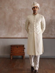 OFF-WHITE CLASSIC EMBROIDERED SHERWANI
