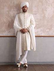 OFF-WHITE CLASSIC EMBROIDERED SHERWANI