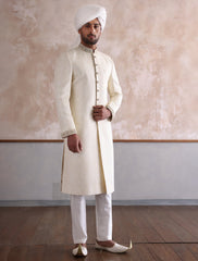OFF-WHITE CLASSIC EMBROIDERED SHERWANI