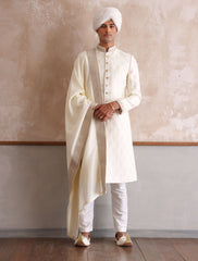 OFF-WHITE HEAVY EMBROIDERED SHERWANI