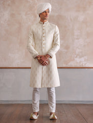 OFF-WHITE HEAVY EMBROIDERED SHERWANI