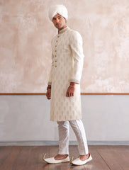 OFF-WHITE HEAVY EMBROIDERED SHERWANI