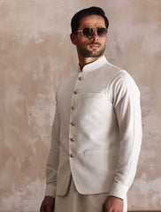 OFF-WHITE JACQUARD WAISTCOAT