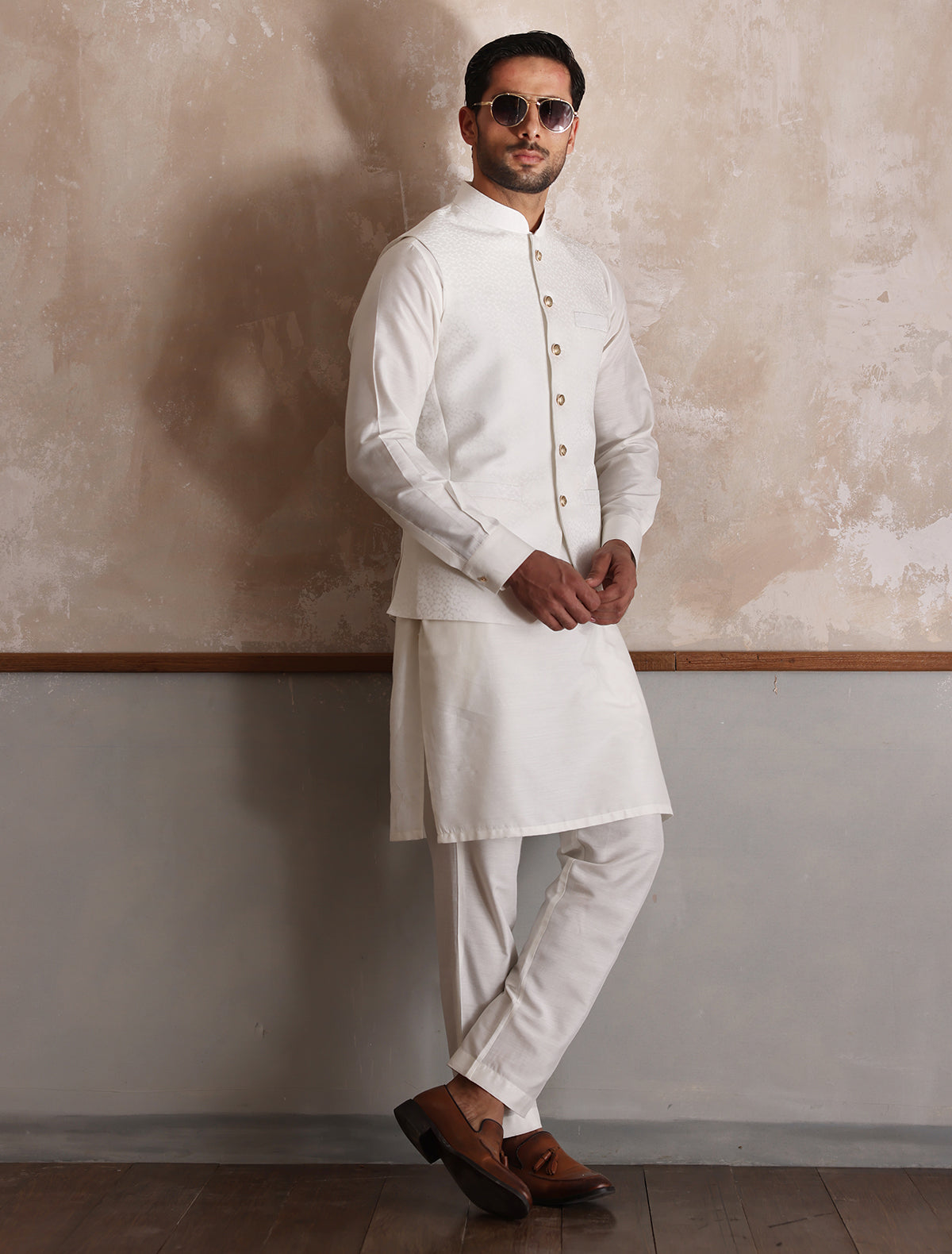 Wasket Shalwar Kameez And Shoes Navy Blue Shalwar Kameez With