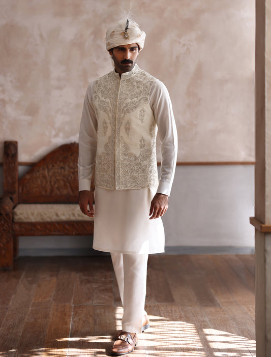 Limited Edition Waist Coat Crafted with Intricate Hand Embroidery-S