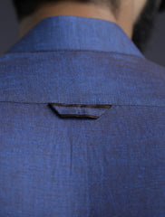 BLUE TWO TONE LINEN KURTA PAJAMA