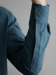 TEAL BLUE - LOGO EMBROIDERED KAMEEZ SHALWAR