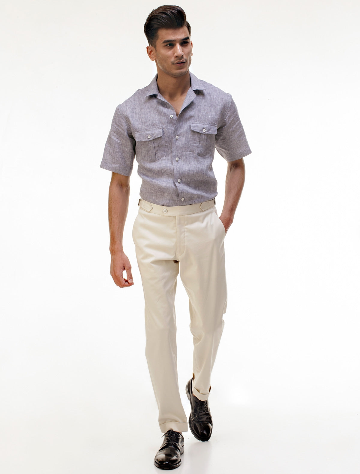 WHITE BUCKLE CHINO PANT – Ismail Farid Pakistan