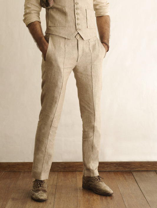 BEIGE LINEN PANTS