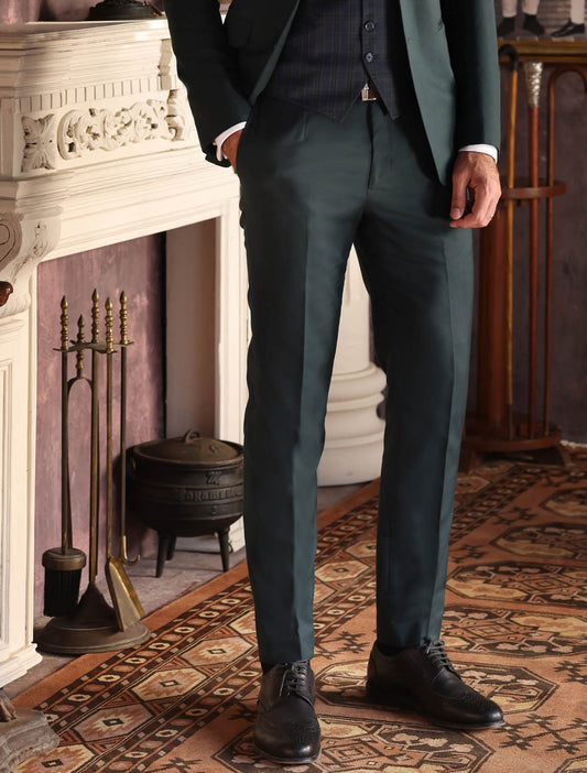 Men Green Velvet Tuxedo  Pants  Nanaloafers