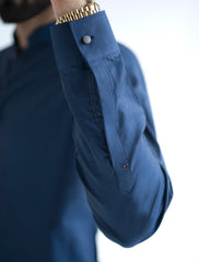BLUE TWO-TONE KURTA PAJAMA