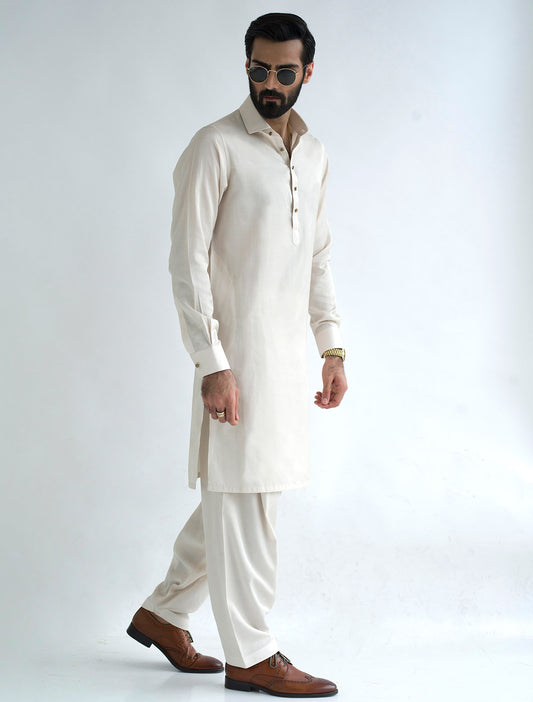 LIGHT BEIGE KAMEEZ SHALWAR