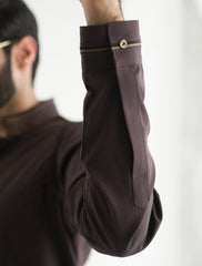 BROWN APPLIQUE KAMEEZ SHALWAR
