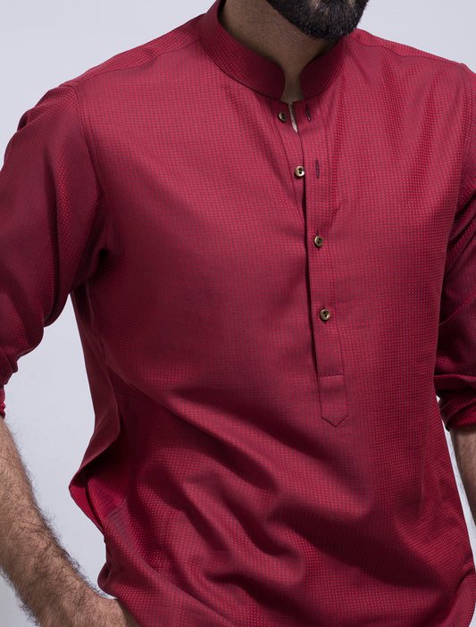 MAROON-RUST SQUARE KURTA