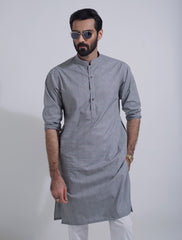 GREY PLAID KURTA