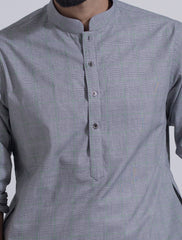 GREY PLAID KURTA